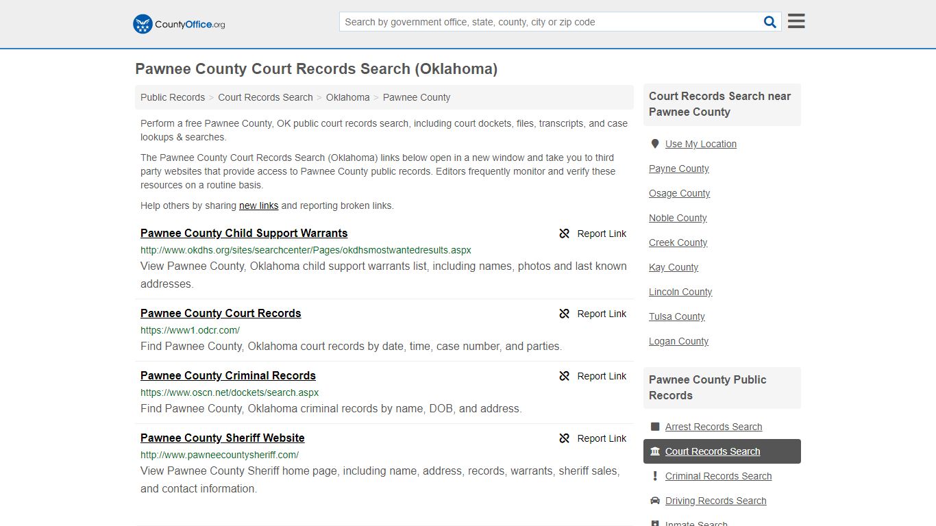 Court Records Search - Pawnee County, OK (Adoptions ...